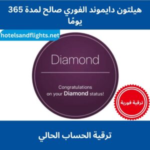 ترقية فورية إلى حالة هيلتون دايموند لمدة 365 يومًا